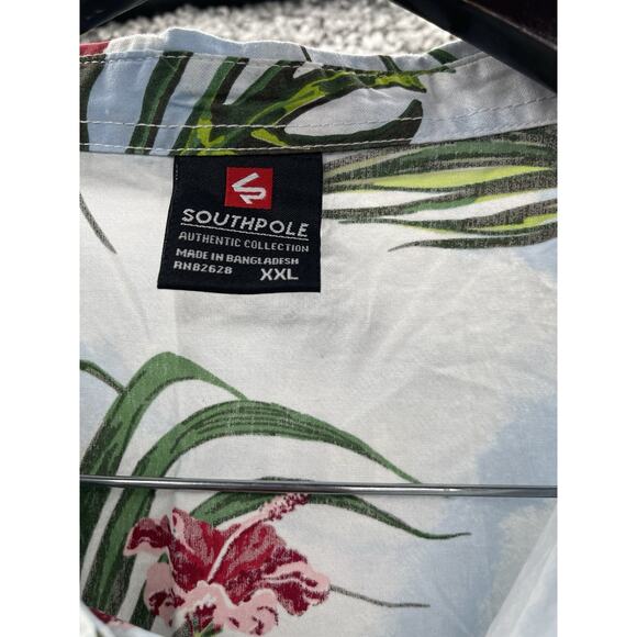 South Pole Shirt Men’s Hawaiian Short Sleeve ButtonUp All over Size 2XL Preowned - Picture 10 of 14